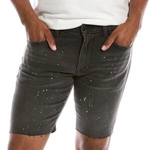Hudson Rex Blackout Paint Splatter Mid Rise Cut Off Denim Jean Shorts Sz 36 New